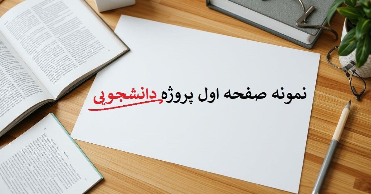 نمونه صفحه اول پروژه دانشجویی